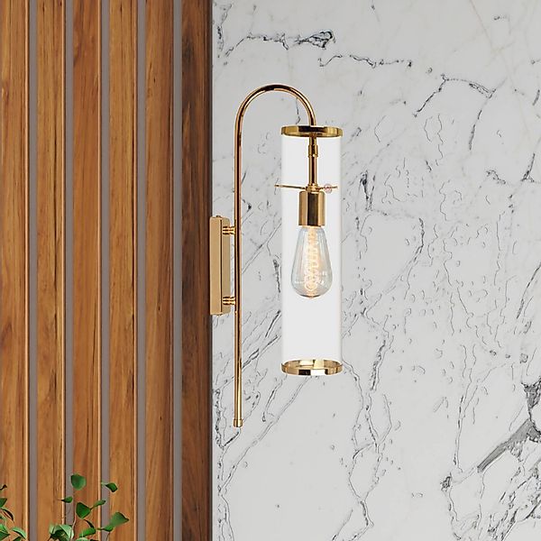 Wandleuchte Leona, goldfarben, Höhe 57 cm, Metall, E27 günstig online kaufen
