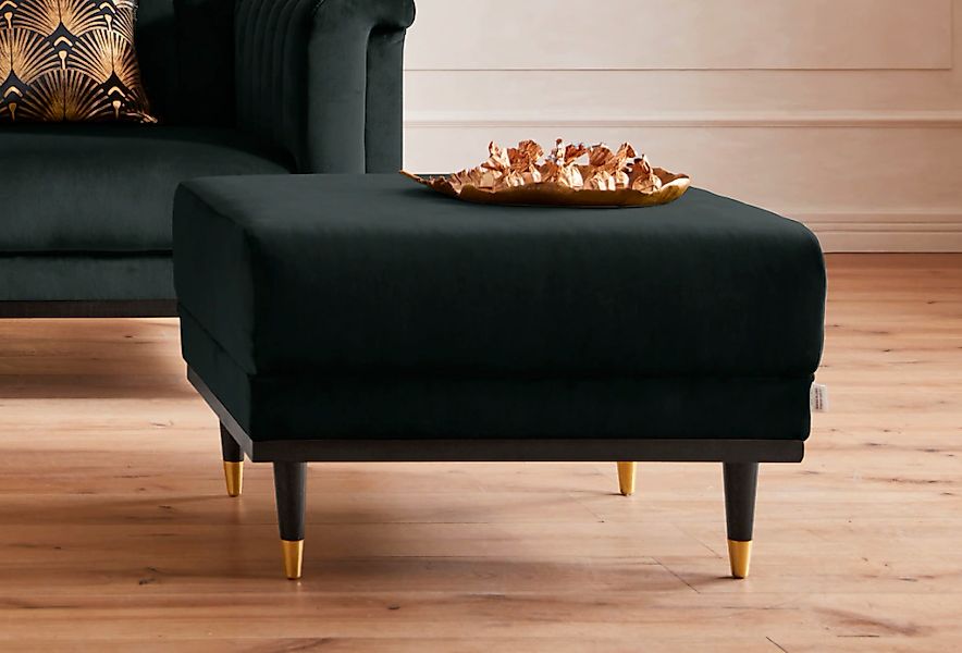 Guido Maria Kretschmer Home&Living Hocker »Chamby«, mit Holzrahmen unten günstig online kaufen
