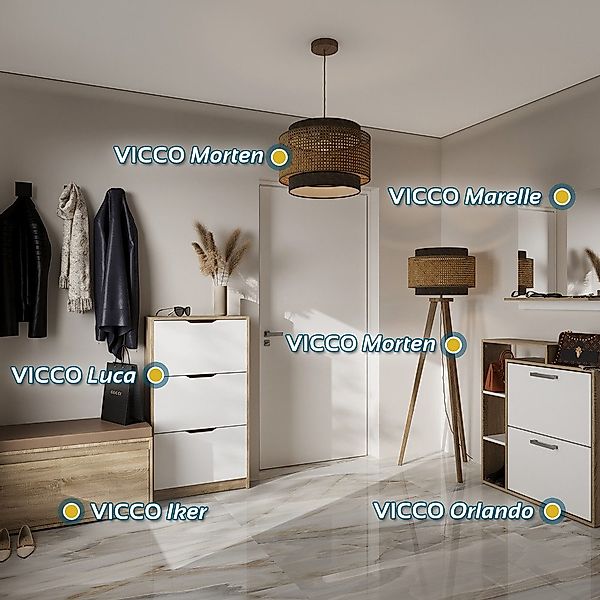 Vicco Schuhkipper Luca, Weiß/Weiß, 22 x günstig online kaufen