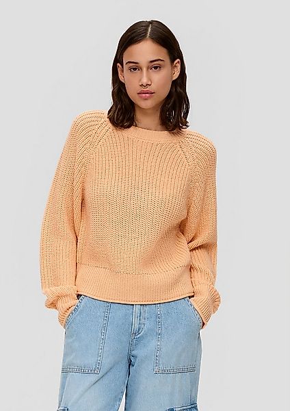 QS Longpullover Strickpullover Strickpullover mit Ripp-Elementen günstig online kaufen