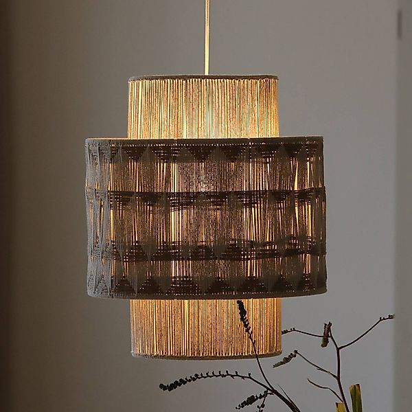 Hängeleuchte Ano, Ø 45 cm, Textil, beige/braun günstig online kaufen