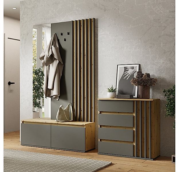 Lomadox Garderoben-Set DAVIS-166, (Spar-Set, 2-St., Kommode Garderoben Komb günstig online kaufen
