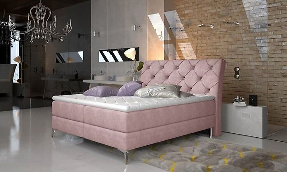 JVmoebel Bett Schlafzimmer Betten Textil Hotel Polster Chesterfield Boxspri günstig online kaufen