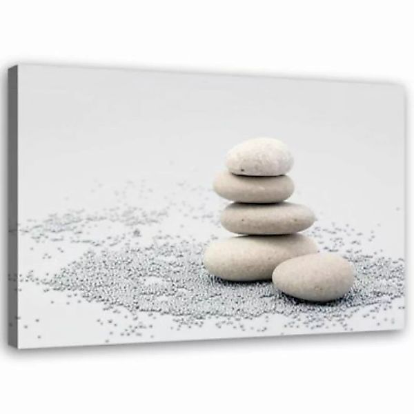 FEEBY® Kunst graue Zen-Steine Leinwandbilder bunt Gr. 90 x 60 günstig online kaufen