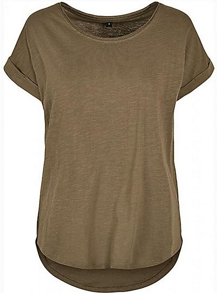 Build Your Brand Rundhalsshirt Damen Long Slub Tee / Hinten extra lang gesc günstig online kaufen