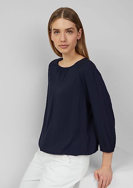 s.Oliver Langarmbluse Strukturierte Viskose-Bluse mit Raff-Details günstig online kaufen