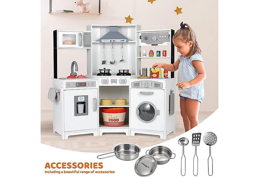 TLGREEN Kinder-Küchenset Kinderküche aus Holz mit Sound & Licht, (Spielküch günstig online kaufen