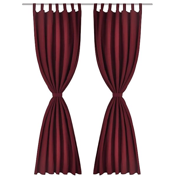 Vorhänge Gardienen Aus Satin 2-teilig 140 X 175 Cm Dunkelrot günstig online kaufen