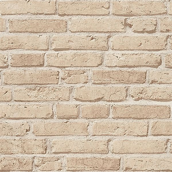 Bricoflor Ziegelstein Tapete in 3D Optik Moderne Backstein Tapete in Beige günstig online kaufen