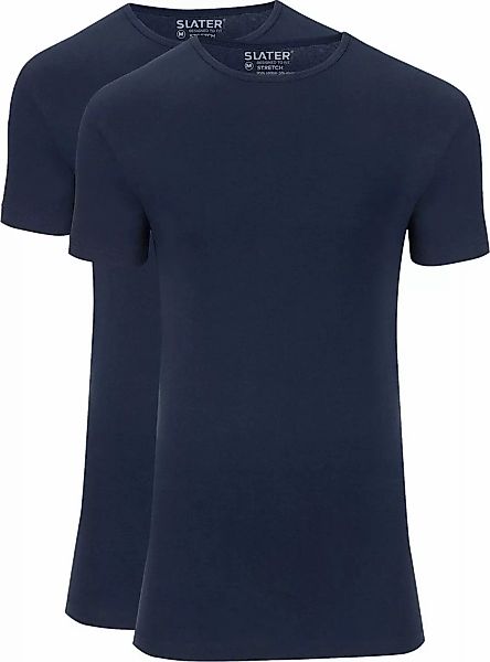 Slater 2er-Pack Stretch T-shirt Dunkelblau - Größe M günstig online kaufen