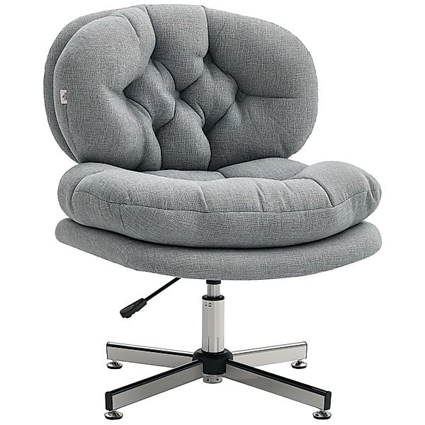 HOMCOM Bürostuhl mit Stahlrahmen Polyester Grau 65L x 65B x 84-94H cm günstig online kaufen