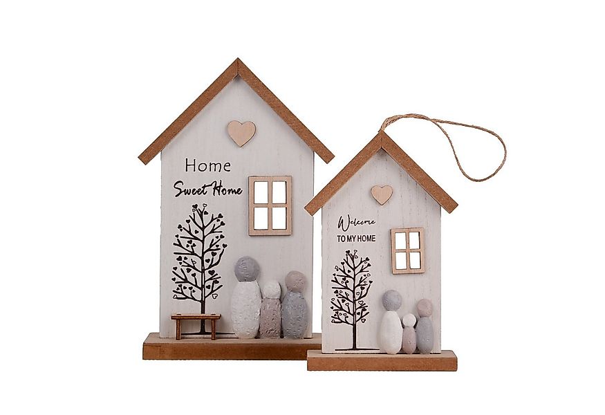 UNUS HOME Wanddekoobjekt Holzaufsteller Holzaufhänger (natur), Hausform aus günstig online kaufen