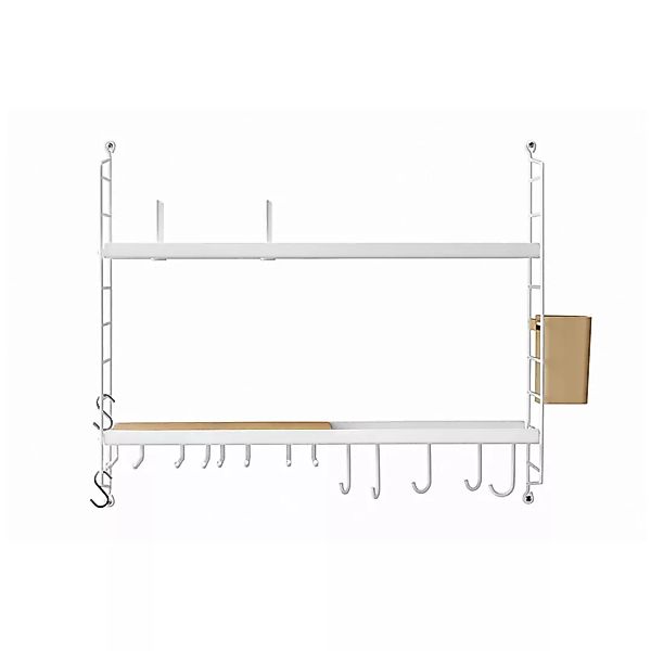 Regal String Kitchen metall weiß / Für die Küche L 58 x H 50 x P 20 cm - St günstig online kaufen