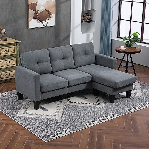 HOMCOM Ecksofa Couch mit Umkehrbarer Chaiselongue Sofa L Form Eckcouch mit günstig online kaufen