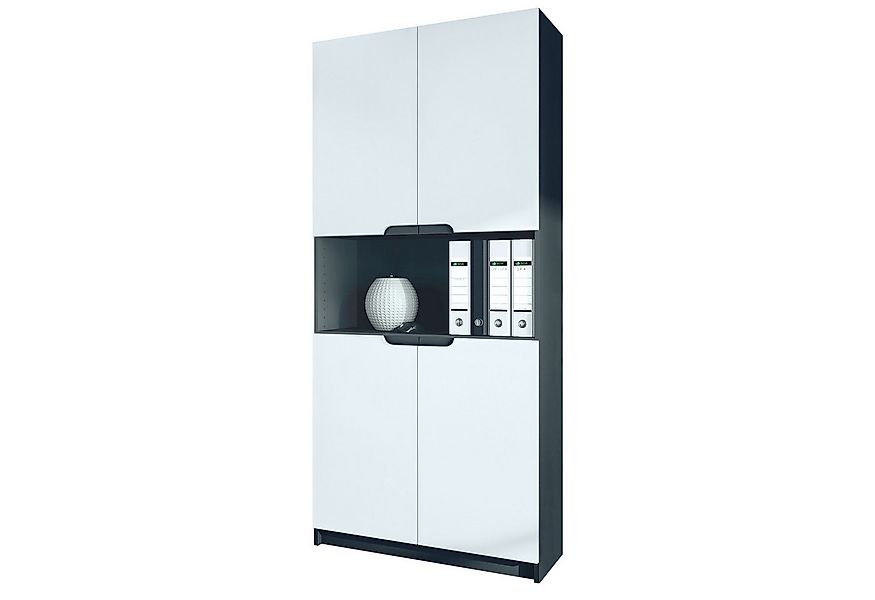 Vladon Aktenschrank Logan V2 (Aktenschrank, mit Soft-Close Funktion) Schwar günstig online kaufen