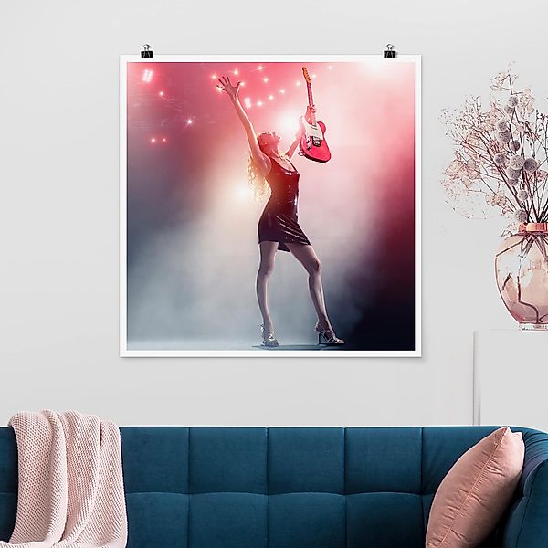 Poster - Quadrat Rock Babe günstig online kaufen