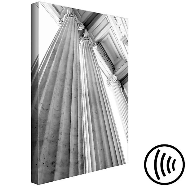 Bild auf Leinwand Korinthische Säule – Schwarz-Weiß-Fotografie eines archit günstig online kaufen