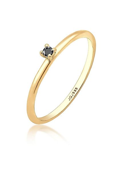Elli DIAMONDS Diamantring Solitär Diamant Schwarz Brillantschliff (0.003 ct günstig online kaufen