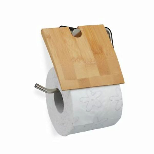 relaxdays Toilettenpapierhalter Bambus natur günstig online kaufen