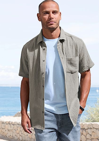 Beachtime Kurzarmhemd "Regular fit", Kurzarm, Freizeithemd aus Musselin-War günstig online kaufen