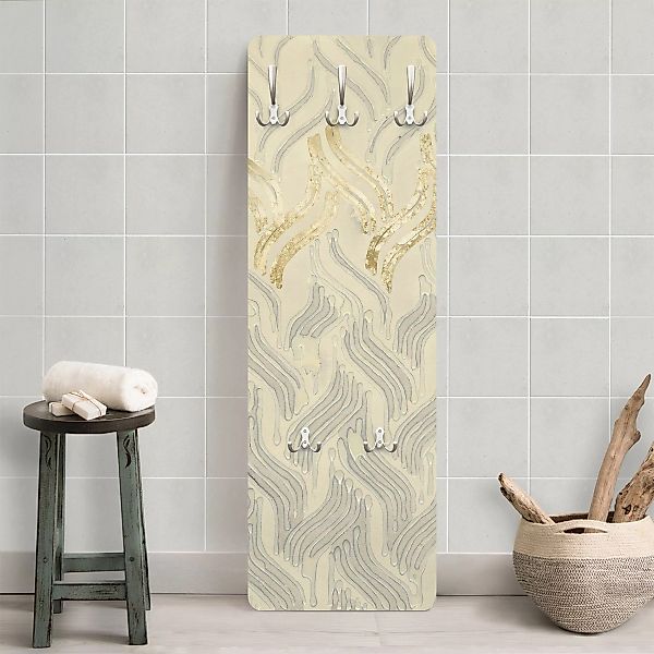 Wandgarderobe Holzpaneel Muster & Textur Chenille I günstig online kaufen