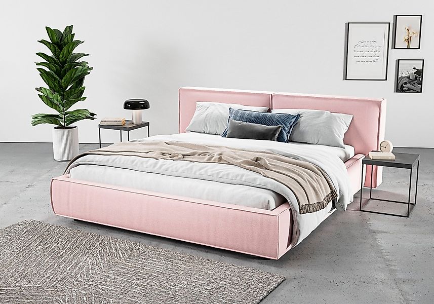 Home affaire Polsterbett "Adrina mit Biesenoptik, Feincord und Luxus-Microf günstig online kaufen