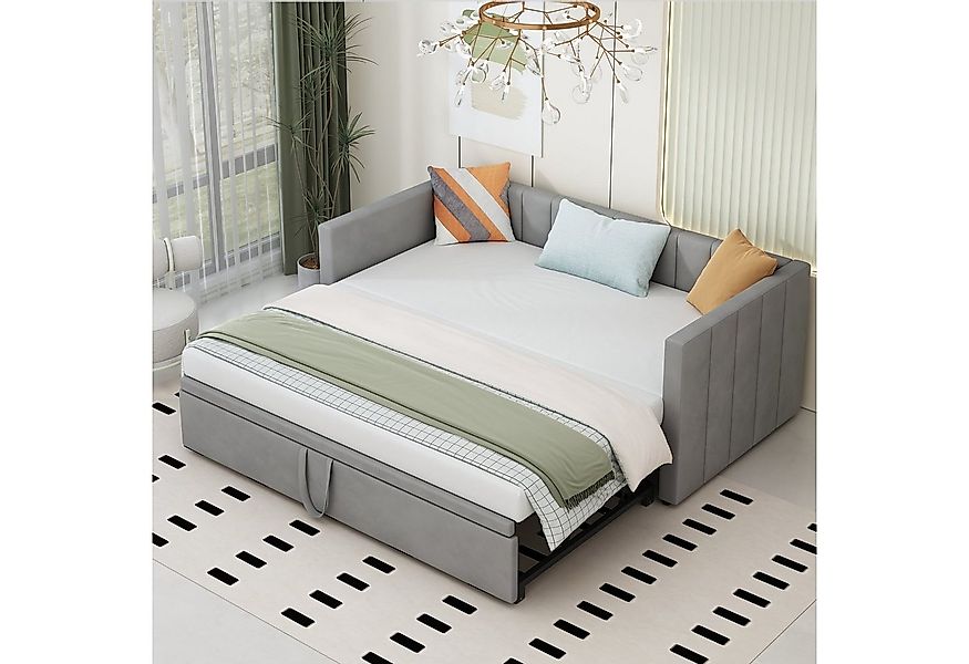 Flieks Daybett, Tagesbett Schlafsofa mit Unterbett 90x200cm/180x200cm Samt günstig online kaufen