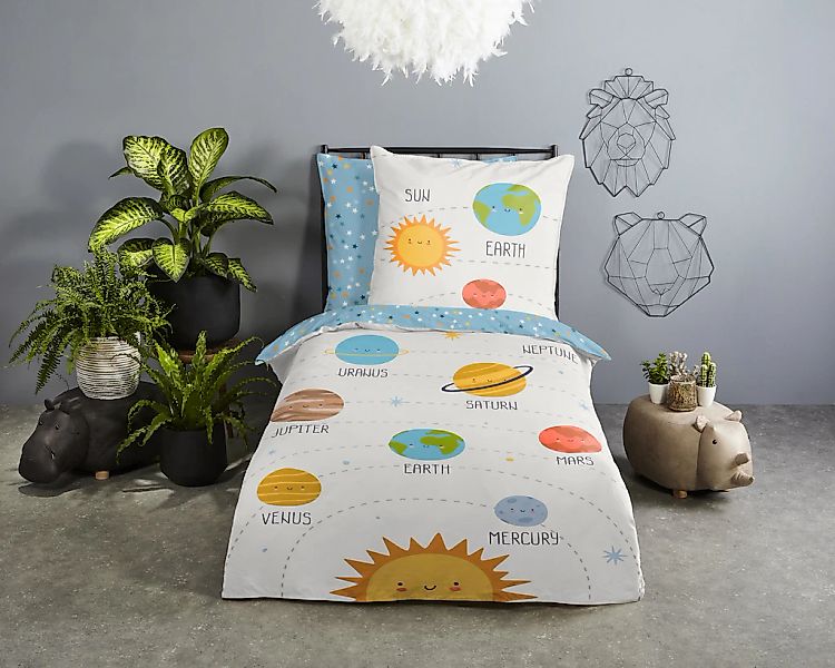 good morning Kinderbettwäsche "Astraa" 2 Stk. Baumwolle, Renforcé, Wendeopt günstig online kaufen