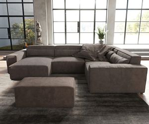 DELIFE Wohnlandschaft Sirpio, Mikrofaser Khakibraun 300x210 günstig online kaufen