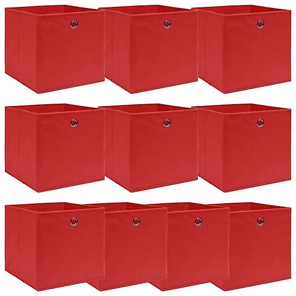 Aufbewahrungsboxen 10 Stk. Rot 32×32×32 Cm Stoff günstig online kaufen