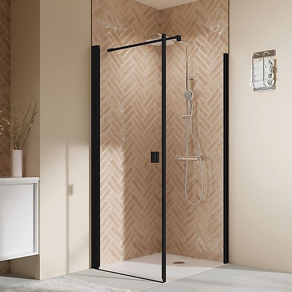 Breuer Seitenwand Elana 2.0 Eckige Profile 120 cm Schwarz Din Rechts günstig online kaufen