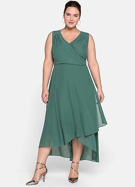 Sheego Etuikleid Abendkleid Ärmellos in Wickeloptik günstig online kaufen