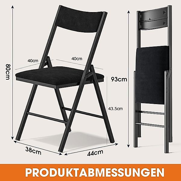 HONGGE Klappstuhl Esszimmerstühle Gepolstert bis 200KG günstig online kaufen