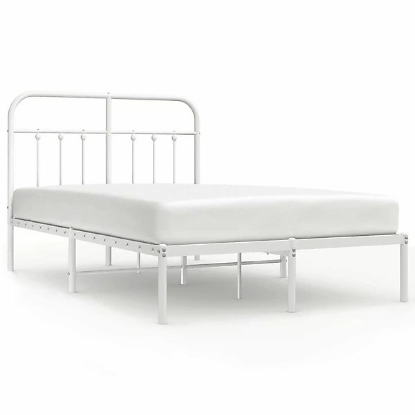vidaXL Bettgestell mit Kopfteil Metall Weiß 120x190 cm Modell 31796604 günstig online kaufen