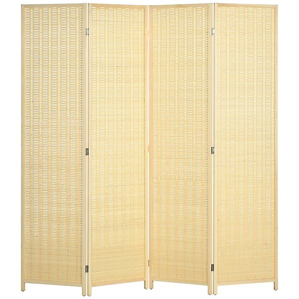 HOMCOM Paravent Kiefernholz Bambus Naturholz 180L x 1,7B x 180H cm günstig online kaufen