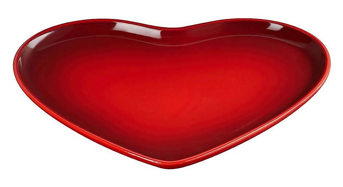 Le Creuset Servierplatte Herzform Steinzeug Kirschrot 32cm günstig online kaufen