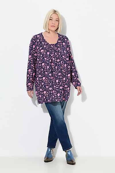 Ulla Popken T-Shirt Shirt Zierfalten A-Linie günstig online kaufen