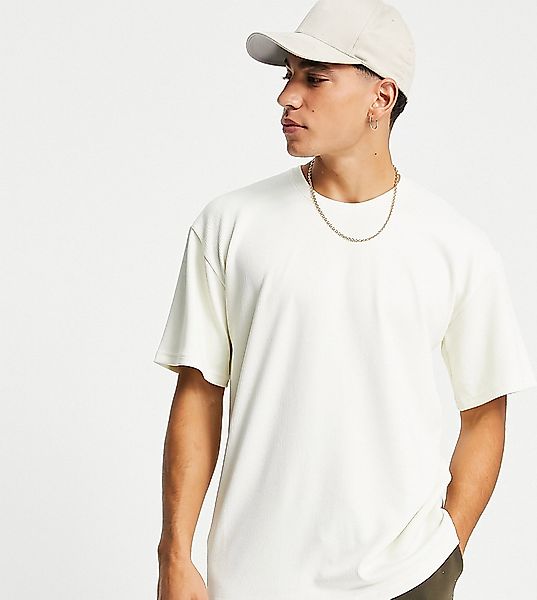 VAI21 – Geripptes T-Shirt in neutralem Farbton günstig online kaufen