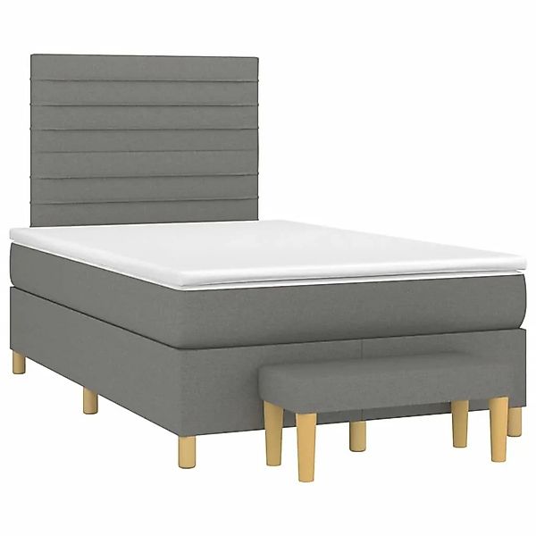 vidaXL Boxspringbett mit Matratze Dunkelgrau 120x190 cm Stoff 3270412 günstig online kaufen