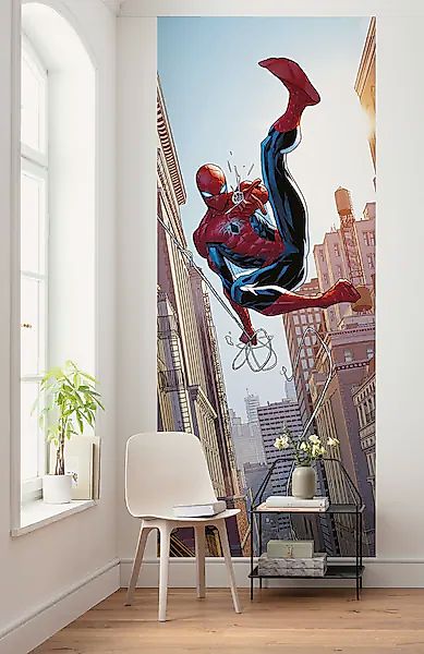 Komar Vlies Fototapete Marvel Spider-Man Swinging Bunt günstig online kaufen