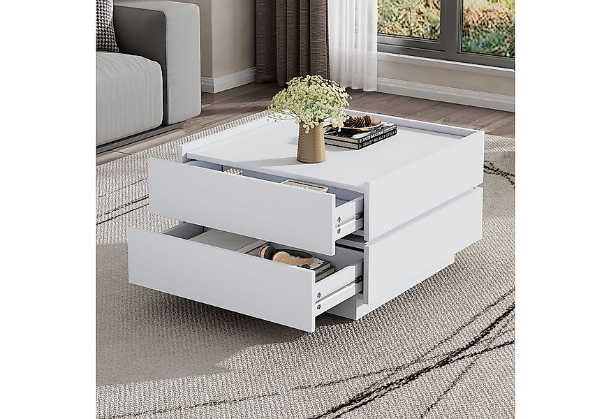 REDOM Couchtisch 360° drehbar, 2 Ablageflächen, Stauraum, Wohnzimmer-Beiste günstig online kaufen