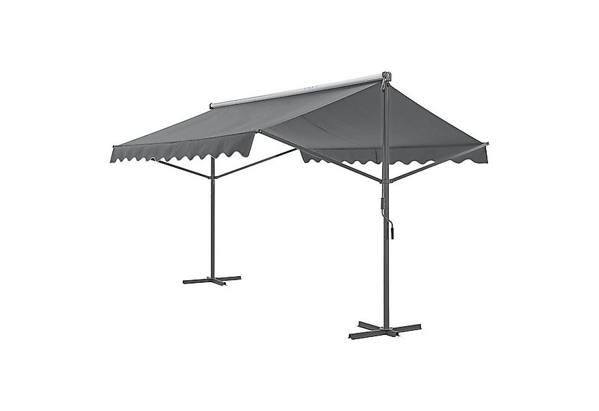 pro.tec Standmarkise Selenizza freistehende Markise 300x300x260cm Dunkelgra günstig online kaufen