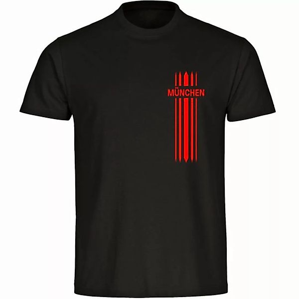 multifanshop T-Shirt Herren München rot - Streifen - Männer günstig online kaufen