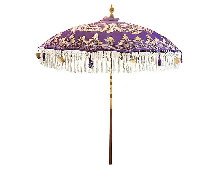 Oriental Galerie Sonnenschirm Lila Gold Bali Garten-Sonnenschirm 180 cm Fra günstig online kaufen