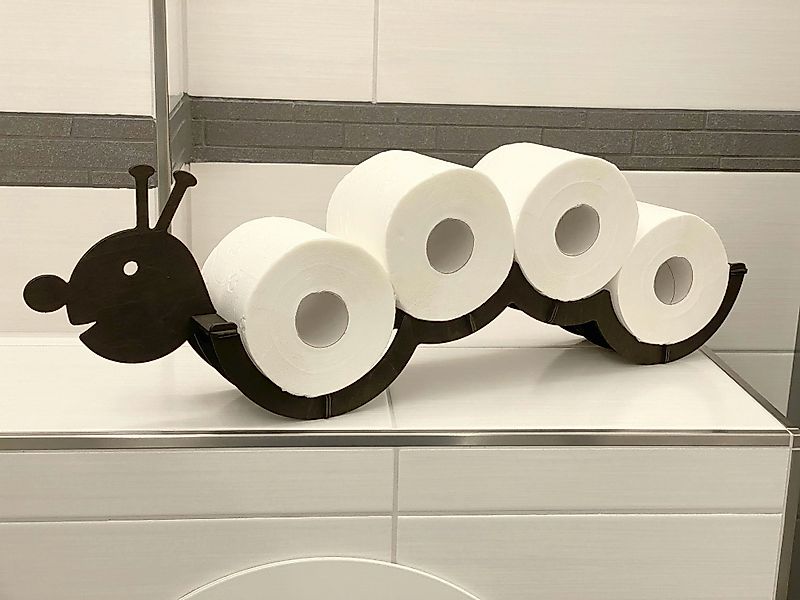 DanDiBo Toilettenpapierhalter Holz Schwarz Raupe Klopapierhalter günstig online kaufen