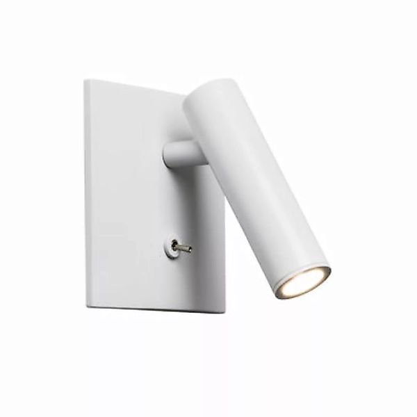 Wandleuchte Enna Square LED metall weiß / Drehbare Leselampe - Schalter - A günstig online kaufen