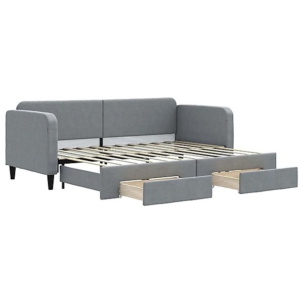 vidaXL Tagesbett Ausziehbar mit Schubladen Hellgrau 80x200 cm Stoff1898357 günstig online kaufen