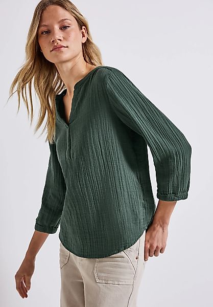 STREET ONE Hemdbluse, 3/4-Arm im Musselin-Look günstig online kaufen