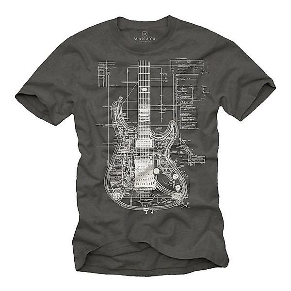 MAKAYA Print-Shirt mit Gitarrenmotiv Herren Musik günstig online kaufen