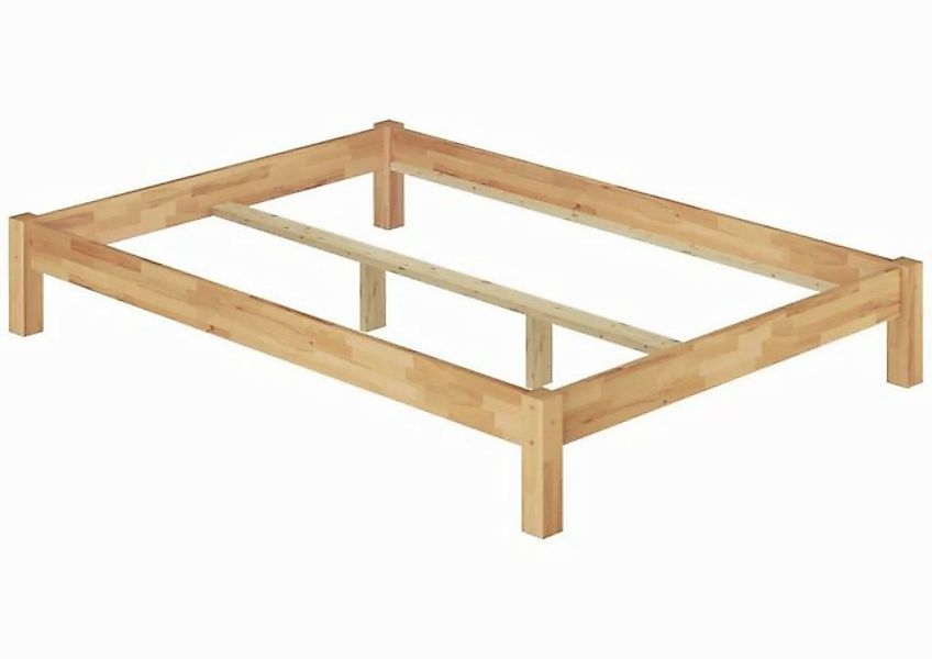 ERST-HOLZ Bett Niedriges Doppelbett Massivholzbett Buche 160x200, Buchenhol günstig online kaufen